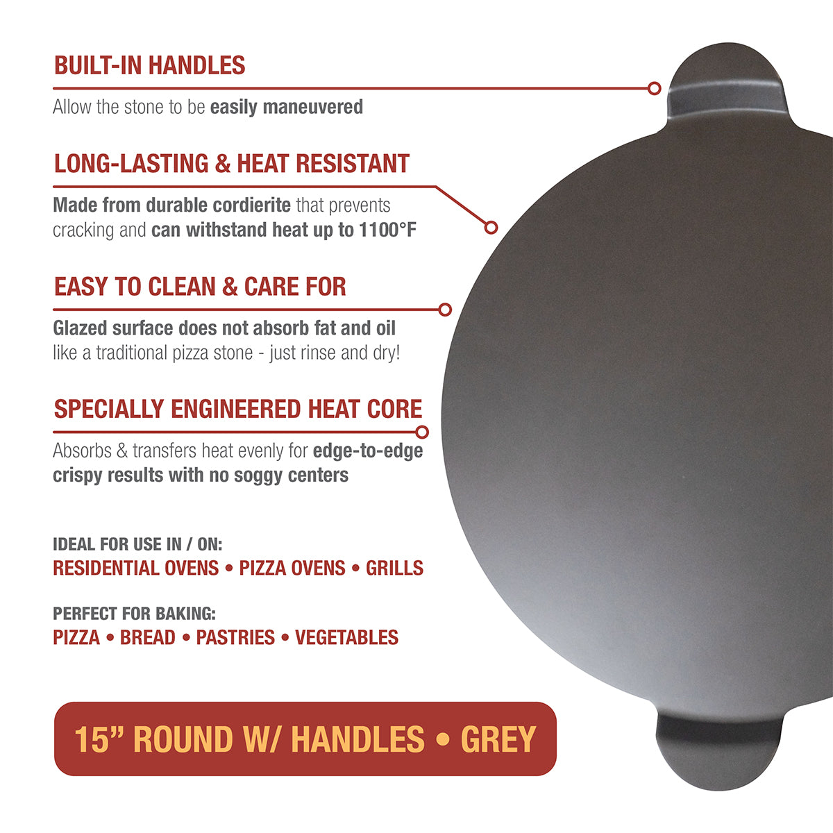 3-Piece Glazed Pizza Stone Set