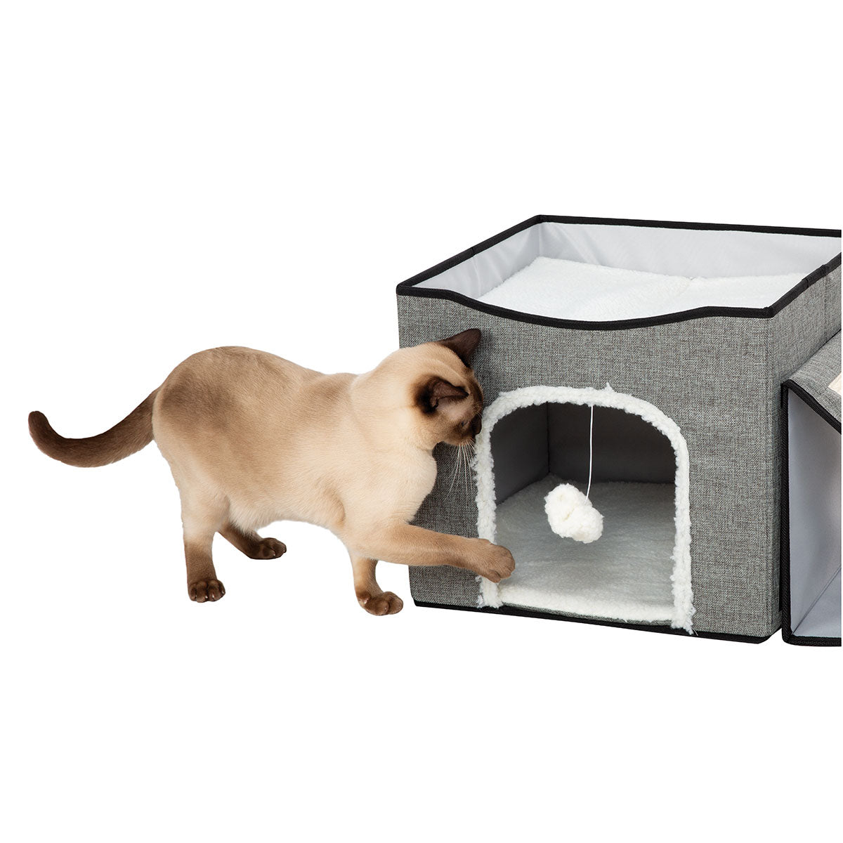 Fold and Store Cat Condo with Play Center
