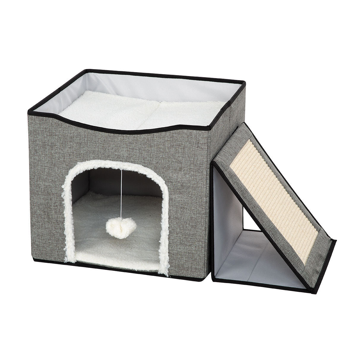Fold and Store Cat Condo with Play Center