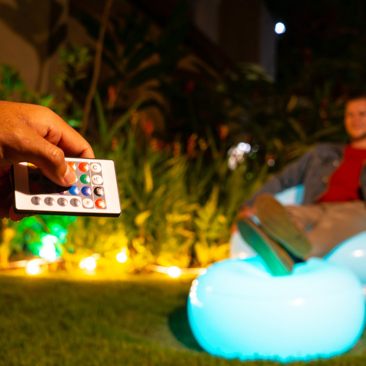 LED Lounge Light Inflatable Pouf