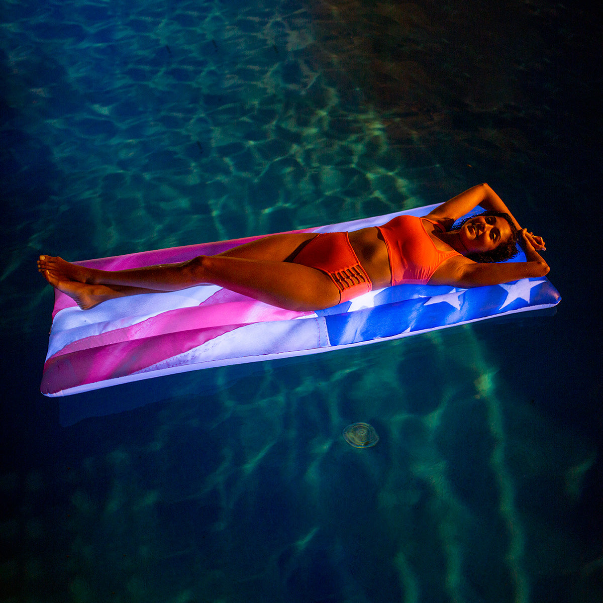 Patriotic LED Deluxe Pool Raft