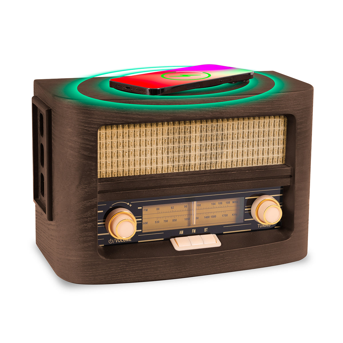 Vintage Bluetooth Radio and Wireless Charger