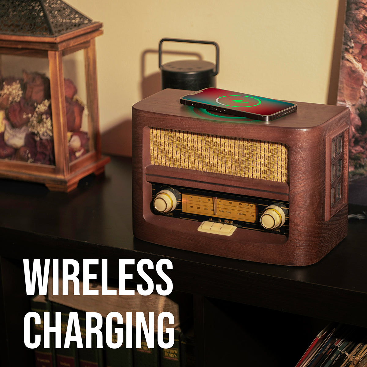 Vintage Bluetooth Radio and Wireless Charger