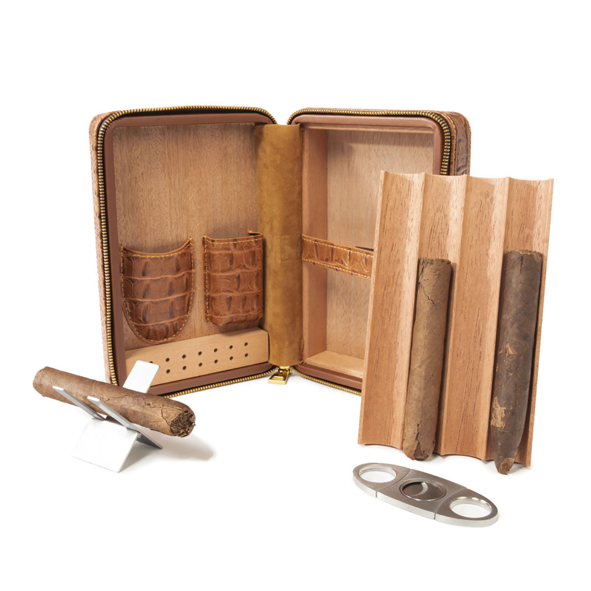Brouk & Co Cain Croc Cigar Travel Case