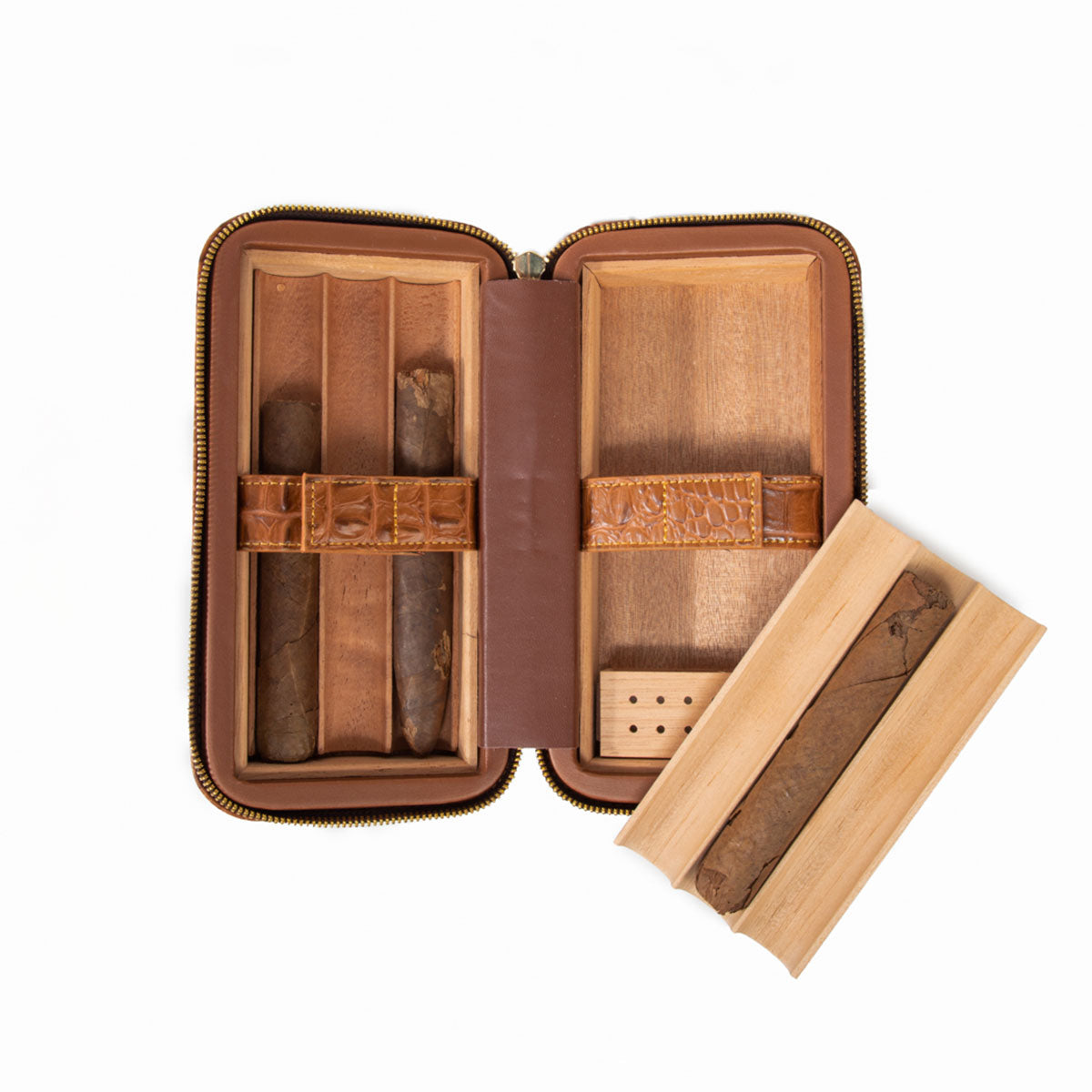 Brouk & Co Dean Croco Cigar Travel Humidor Case