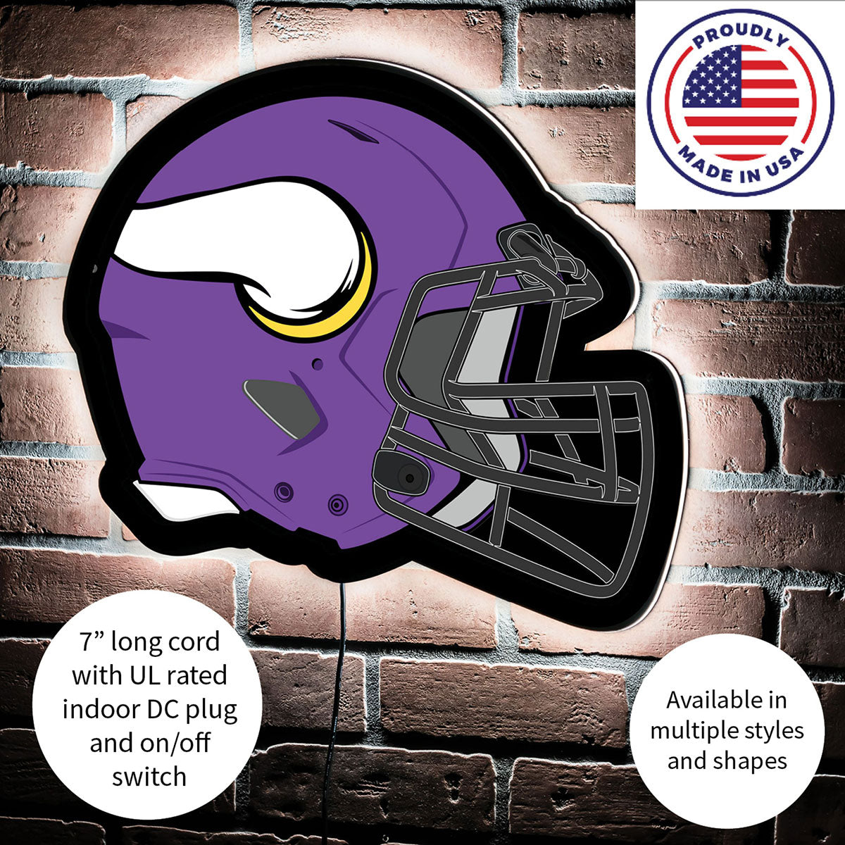 NFL Backlit Helmet Wall Sign