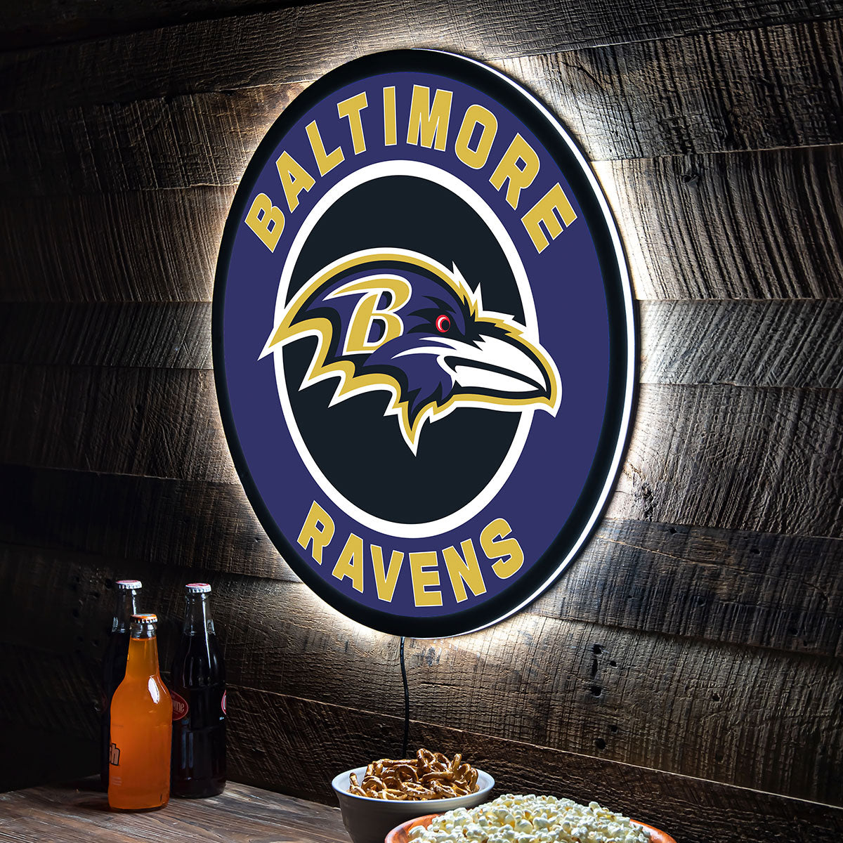 NFL Backlit Full Edge Round Wall Sign