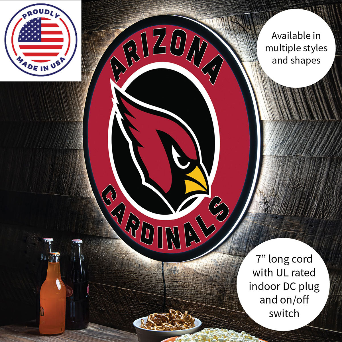 NFL Backlit Full Edge Round Wall Sign