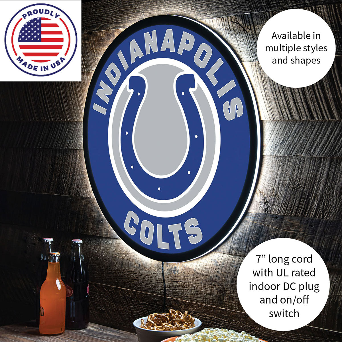 NFL Backlit Full Edge Round Wall Sign