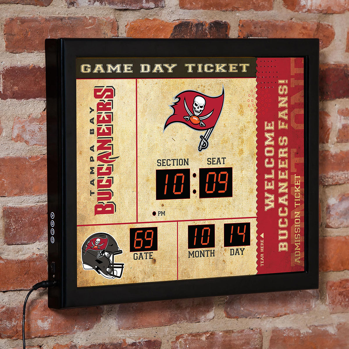 NFL Gameday Ticket Wall Clock and Speaker