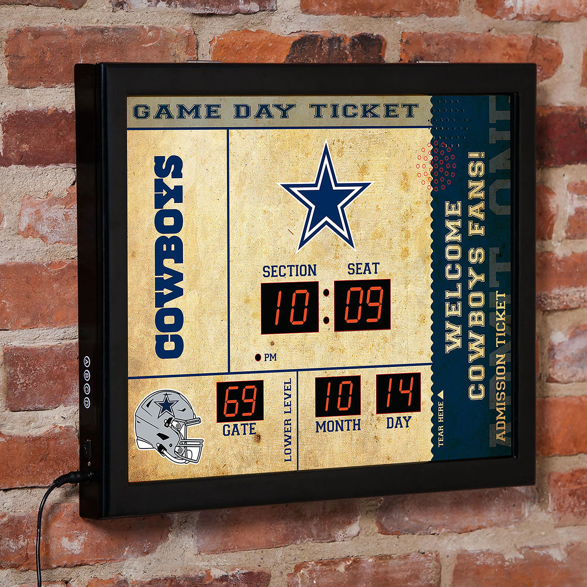 NFL Gameday Ticket Wall Clock and Speaker