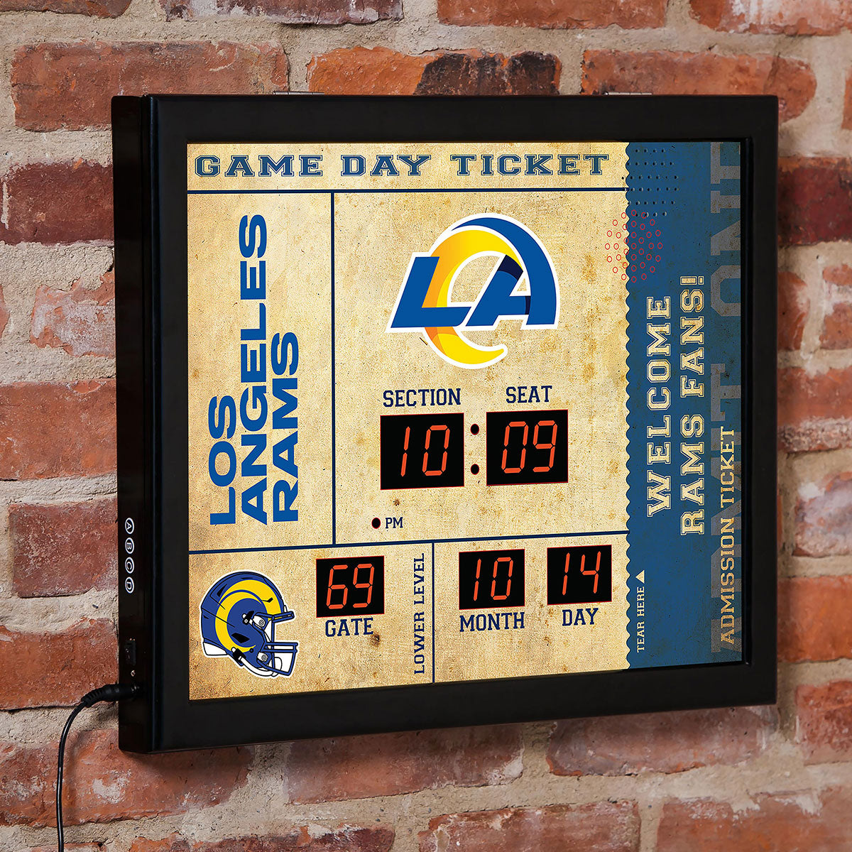 NFL Gameday Ticket Wall Clock and Speaker