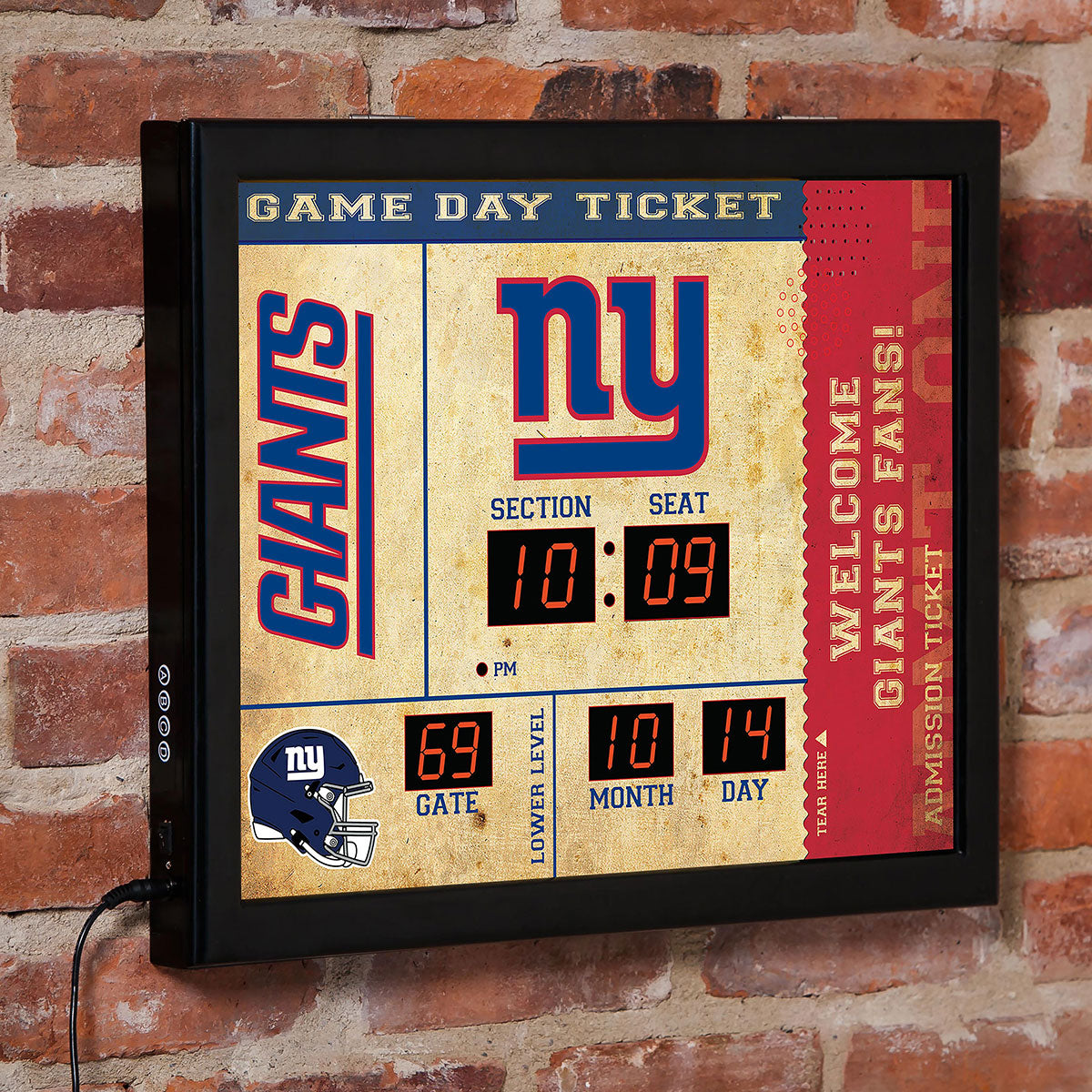 NFL Gameday Ticket Wall Clock and Speaker