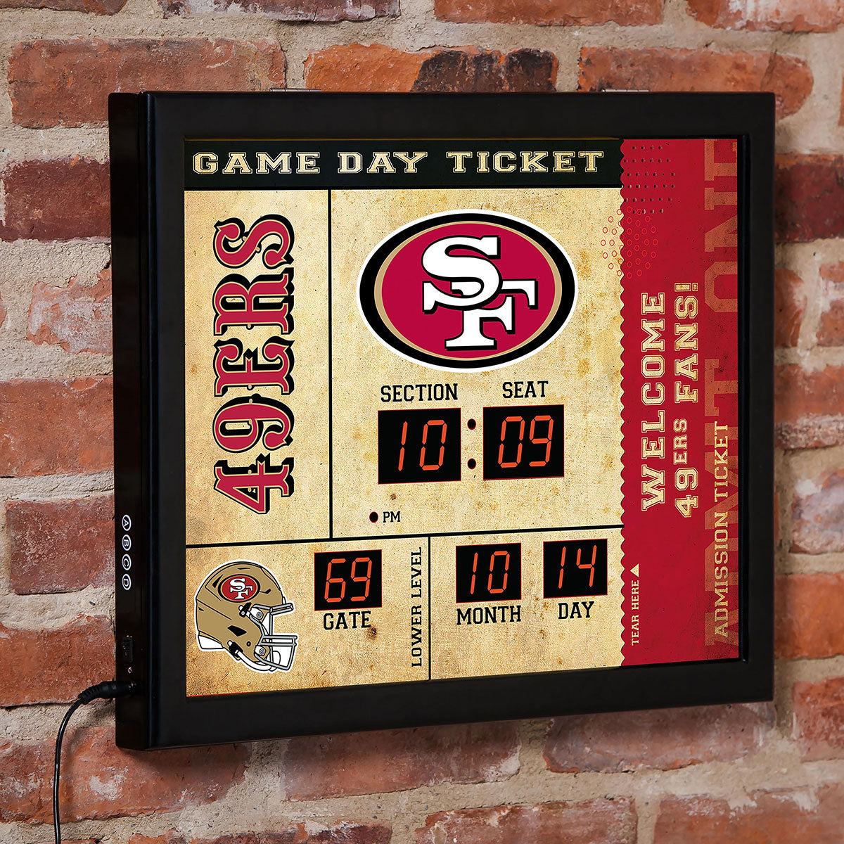 NFL Gameday Ticket Wall Clock and Speaker
