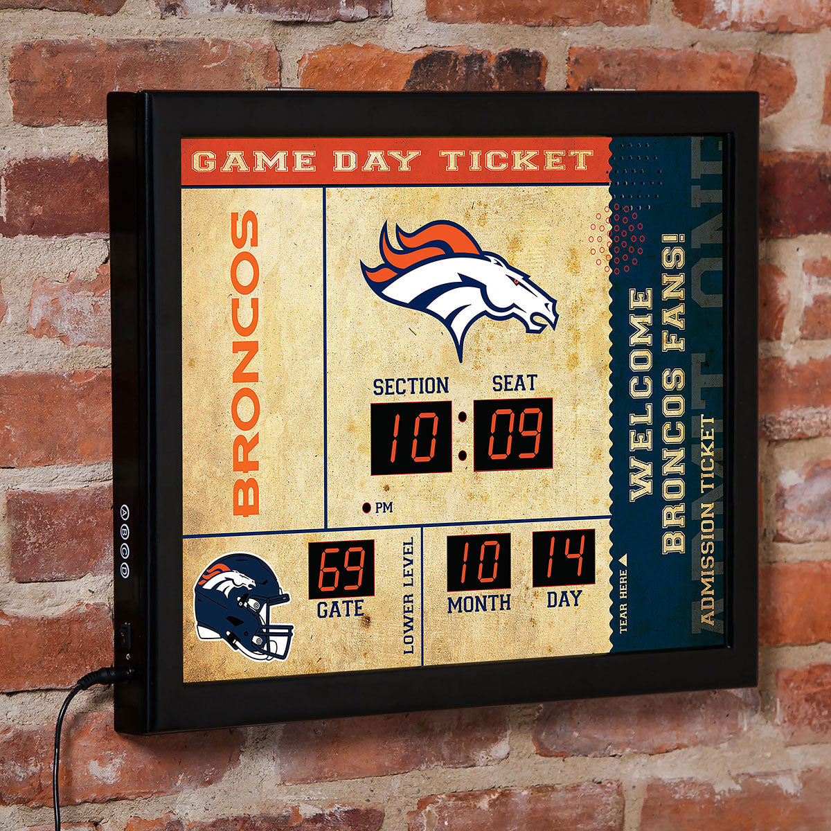 NFL Gameday Ticket Wall Clock and Speaker