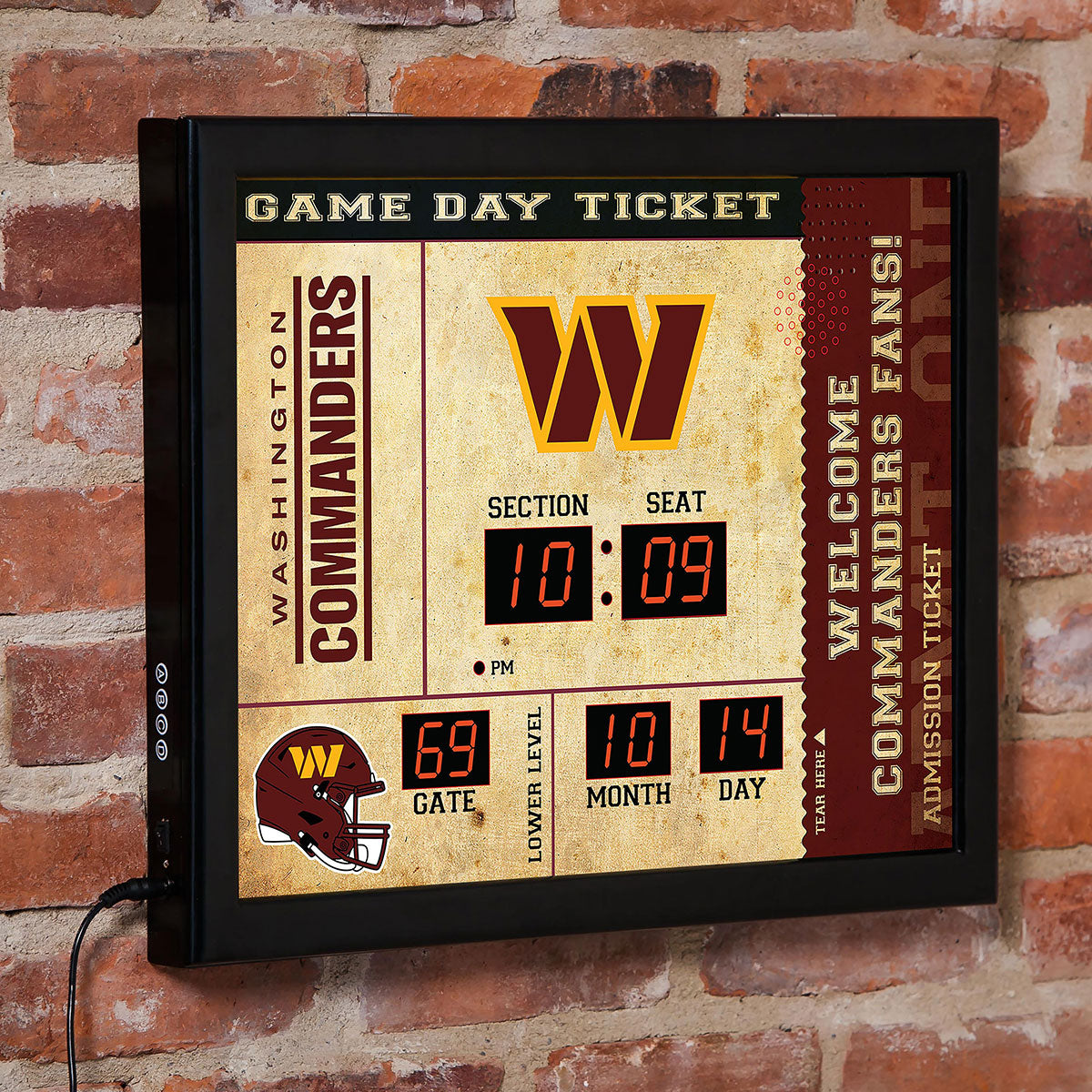 NFL Gameday Ticket Wall Clock and Speaker