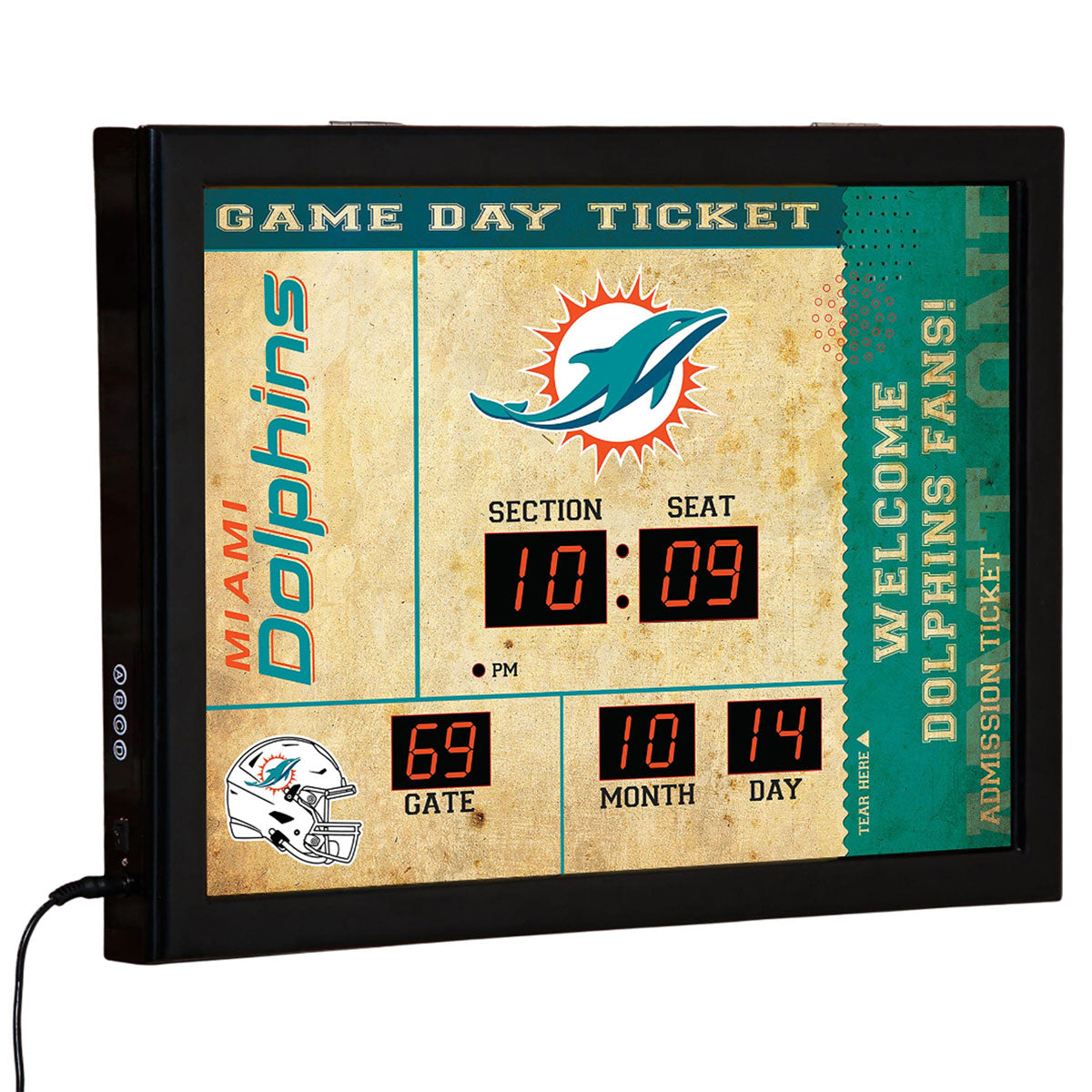 NFL Gameday Ticket Wall Clock and Speaker