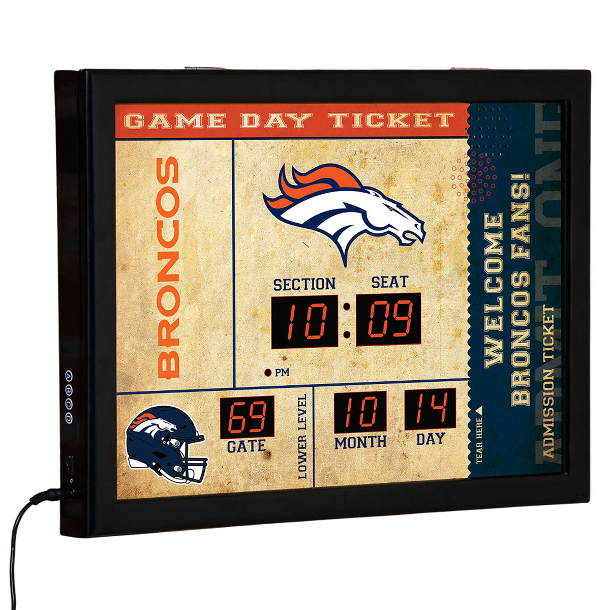 NFL Gameday Ticket Wall Clock and Speaker