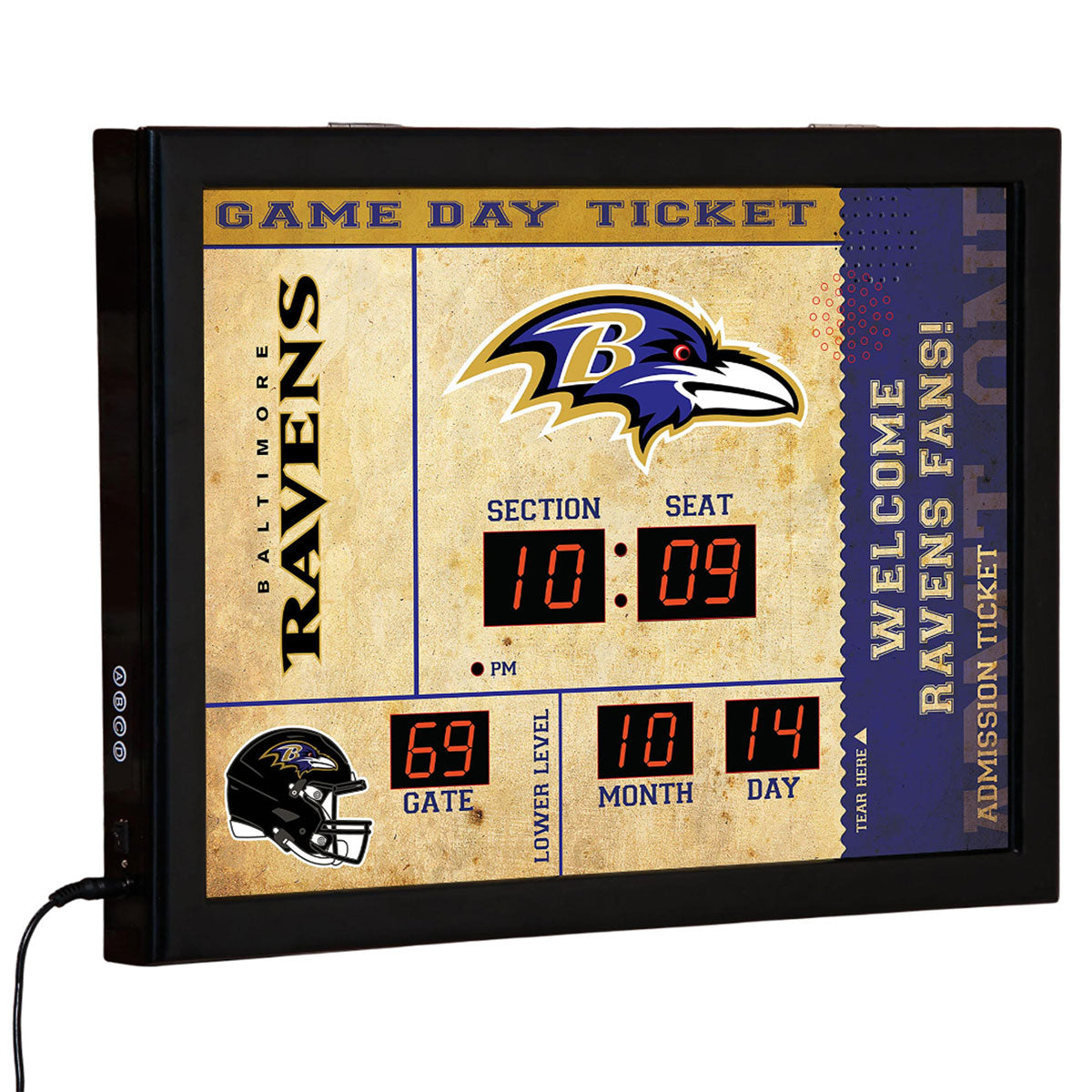 NFL Gameday Ticket Wall Clock and Speaker