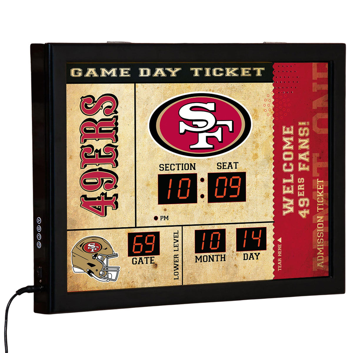 NFL Gameday Ticket Wall Clock and Speaker
