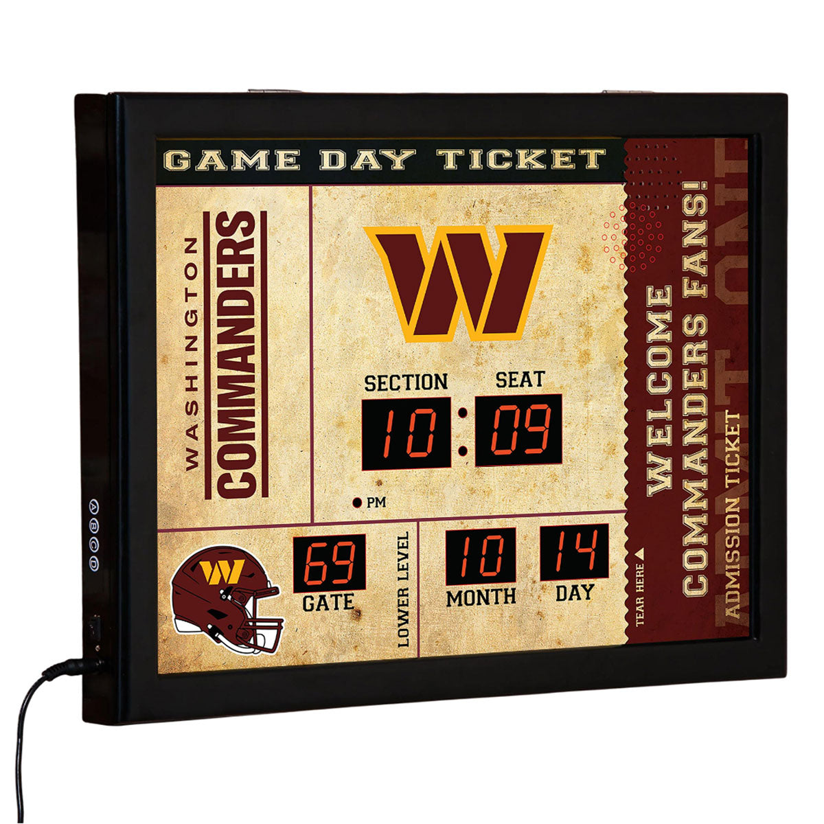NFL Gameday Ticket Wall Clock and Speaker