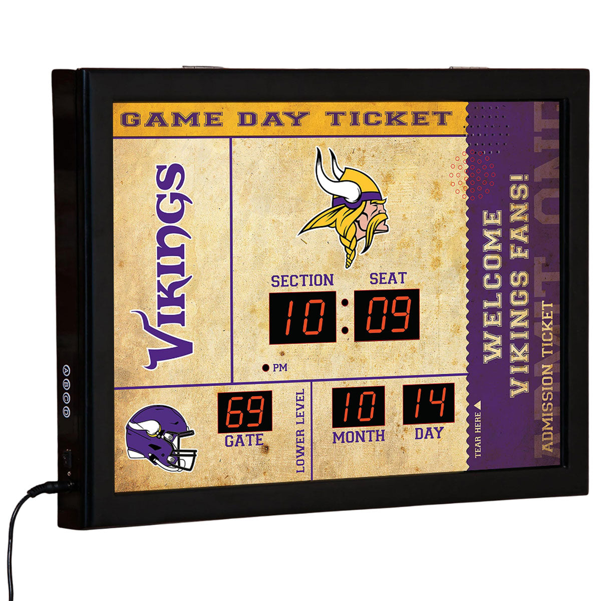 NFL Gameday Ticket Wall Clock and Speaker