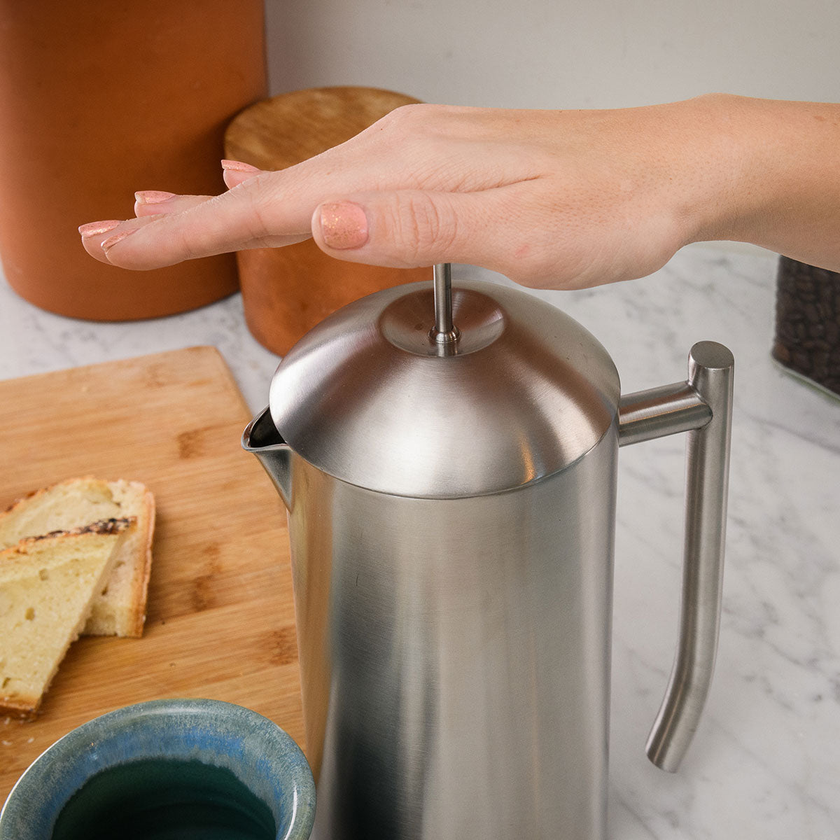 Double Walled Brushed Stainless Steel French Press