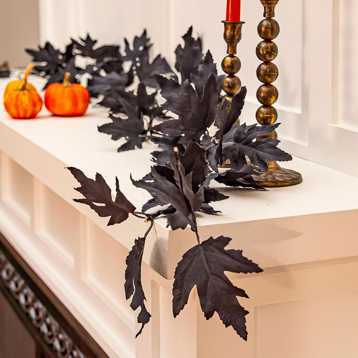 LED Black Maple Garland