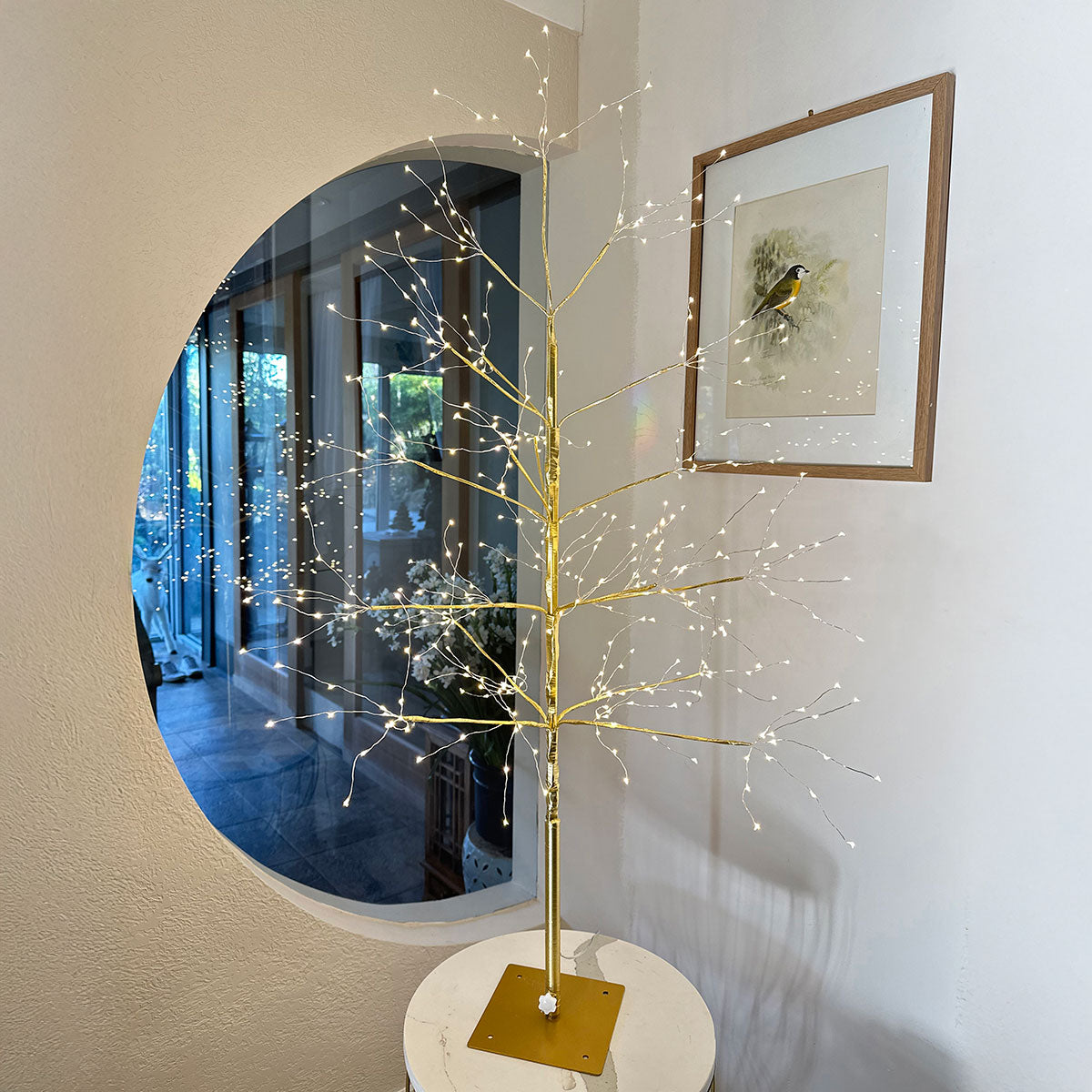 Gold Lighted Birch Tree