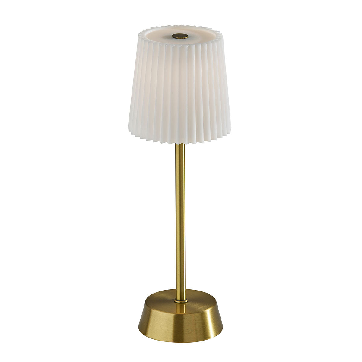 Indoor/Outdoor LED Table Lamp with Pleated Shade