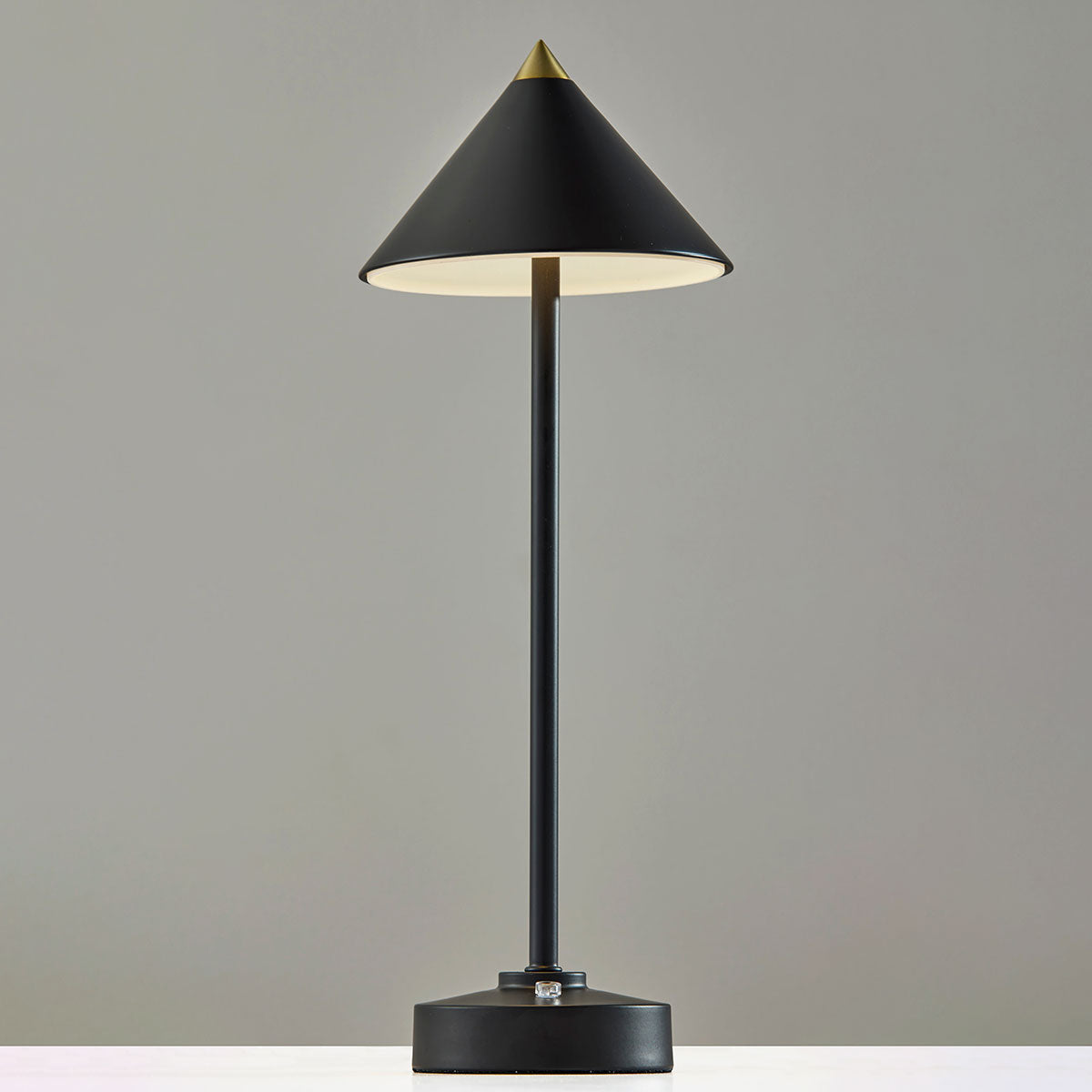 Cordless Indoor/Outdoor Table Lamp with Tapered Cone-Shaped Shade