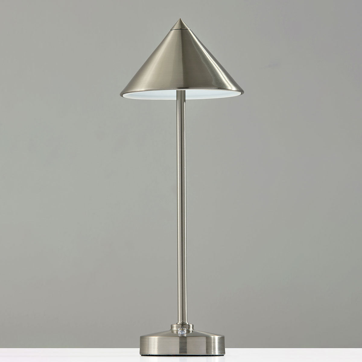 Cordless Indoor/Outdoor Table Lamp with Tapered Cone-Shaped Shade