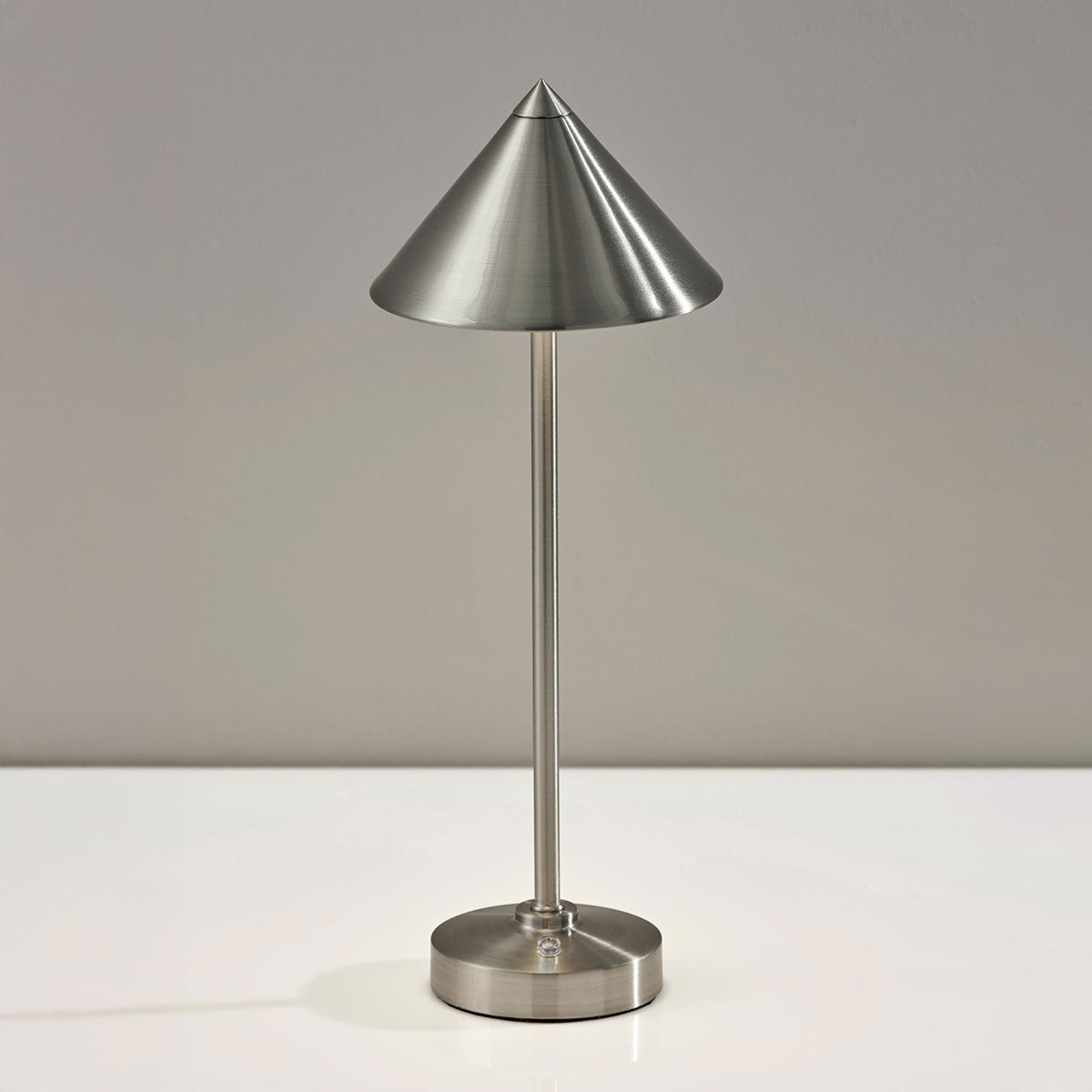 Cordless Indoor/Outdoor Table Lamp with Tapered Cone-Shaped Shade