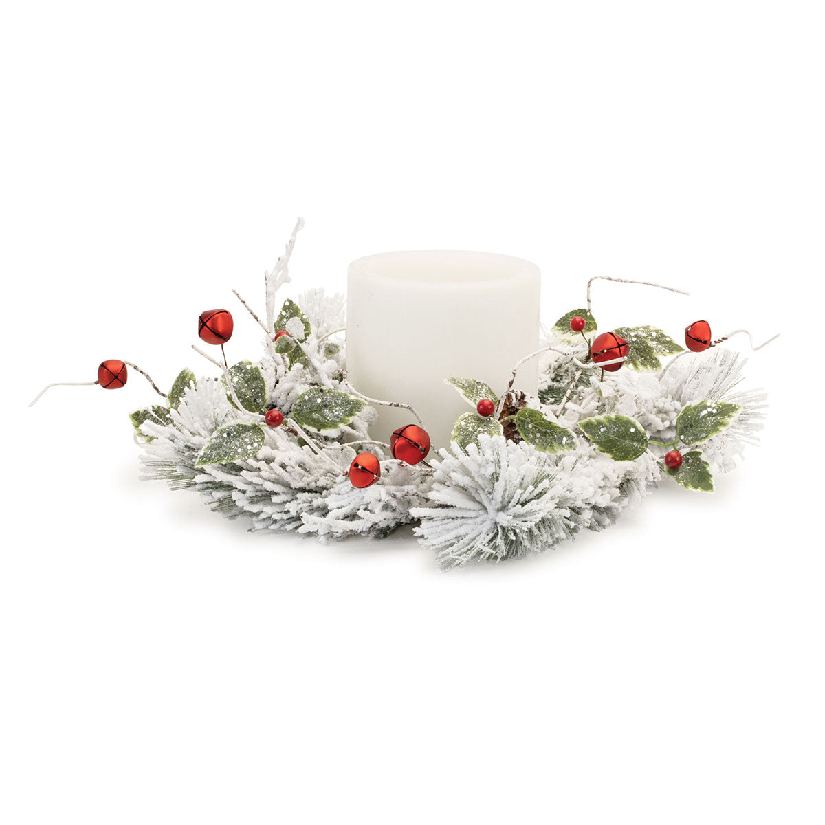 18'' Flocked Pine Candle Ring