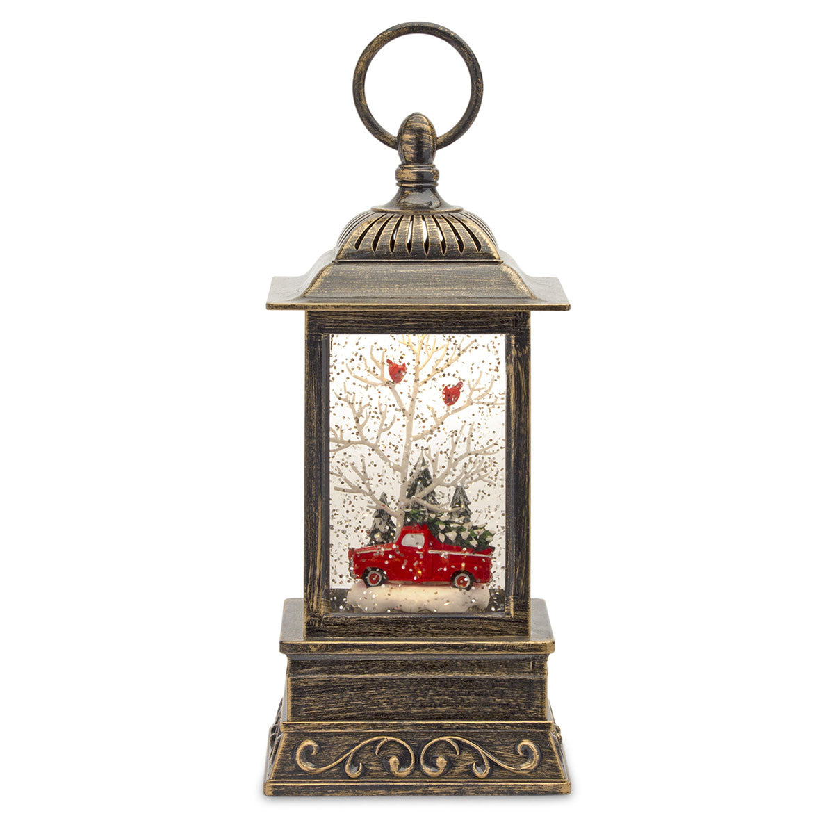 Illuminated Christmas Tree Truck Snow Globe