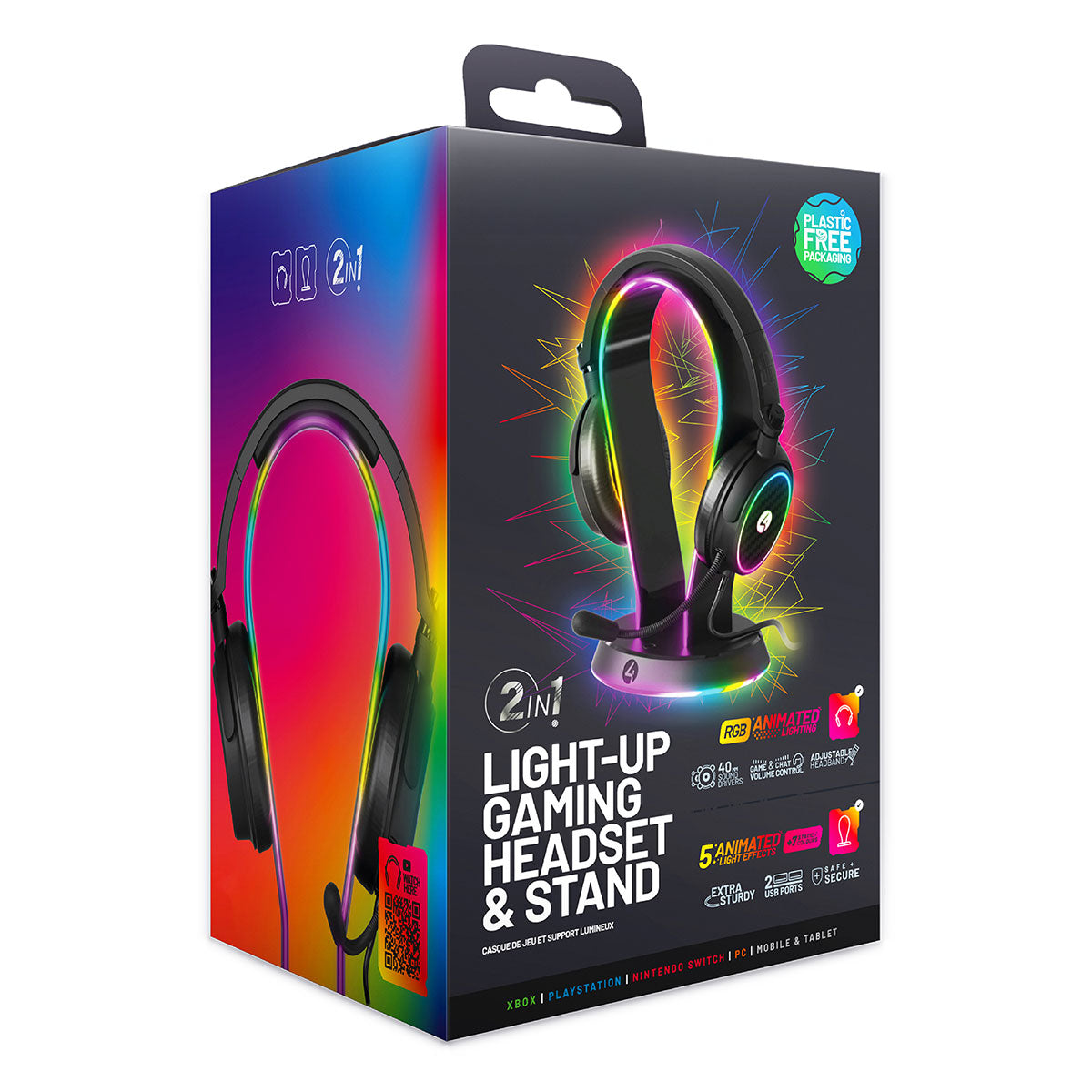 LED Gaming Headset with Stand and Microphone