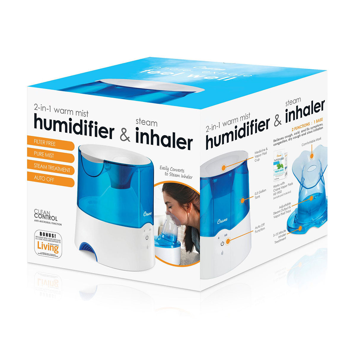 2 in 1 Warm Mist Humidifier & Inhaler
