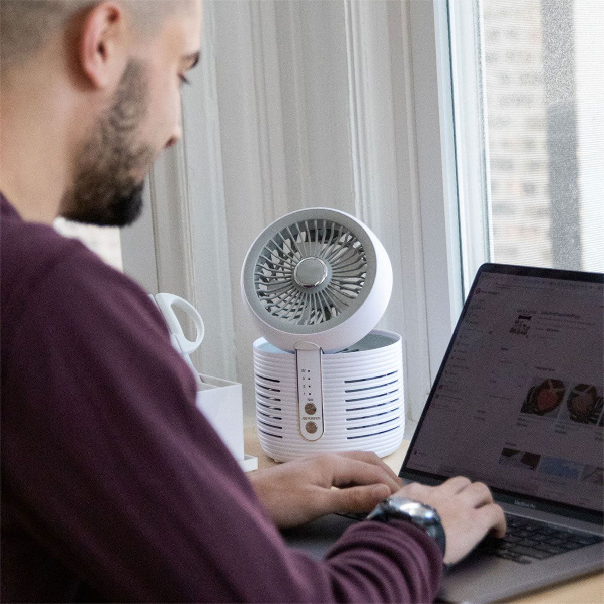 2 in 1 Desktop Air Purifier & Fan