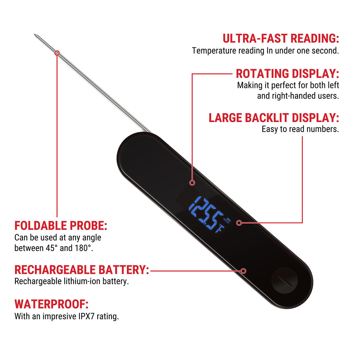 Escali Stelo Waterproof Folding Thermometer