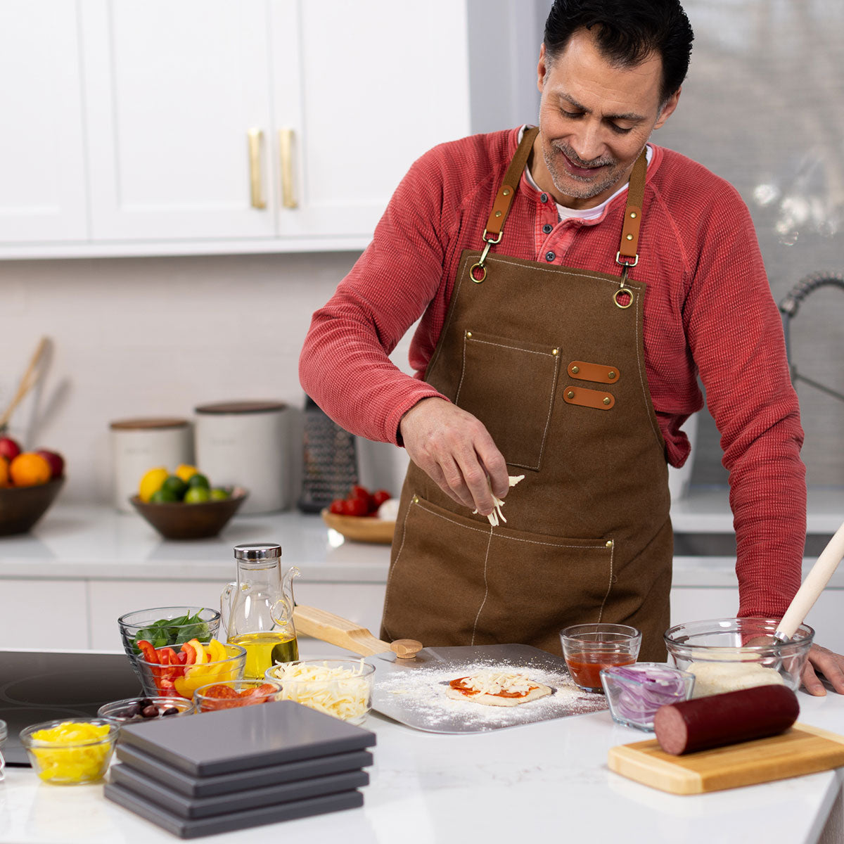 Glazed Cordierite Square Pizza Stone 4 Piece Set