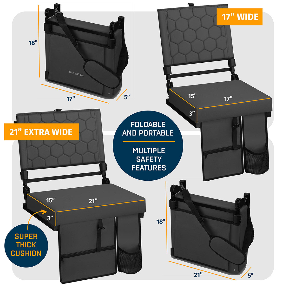 Foldable Heated Massage Stadium Seat