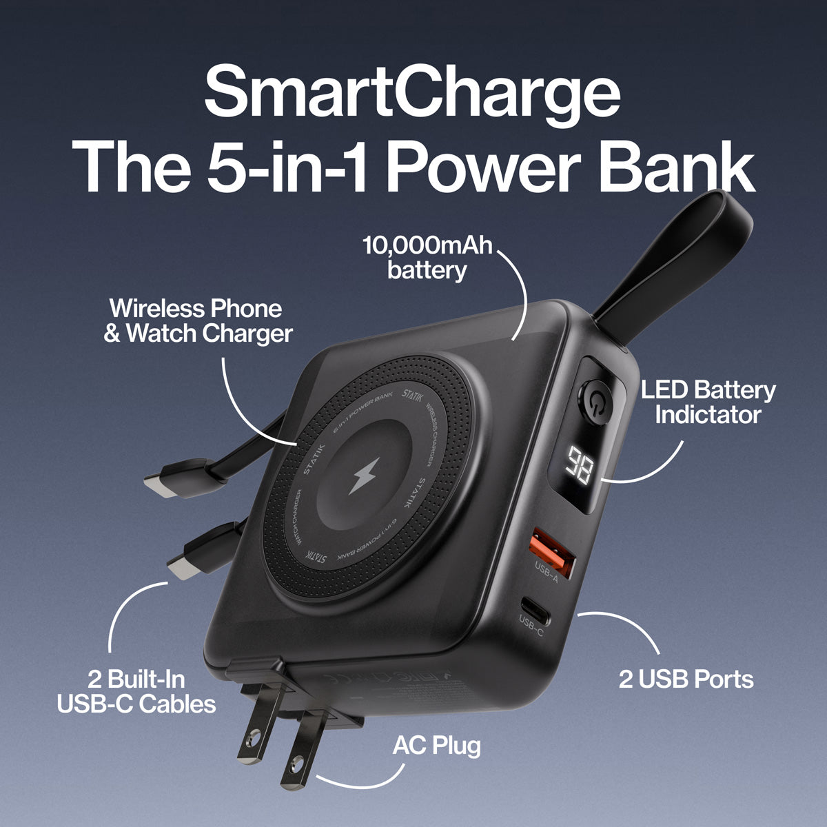 5-in-1 Travel Power Bank
