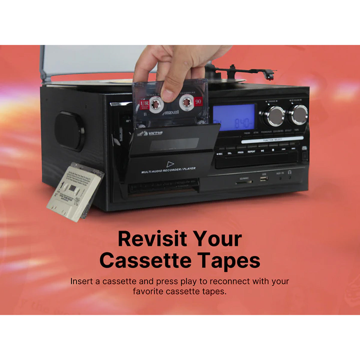 8-in-1 Retro Inspired Multimedia Center
