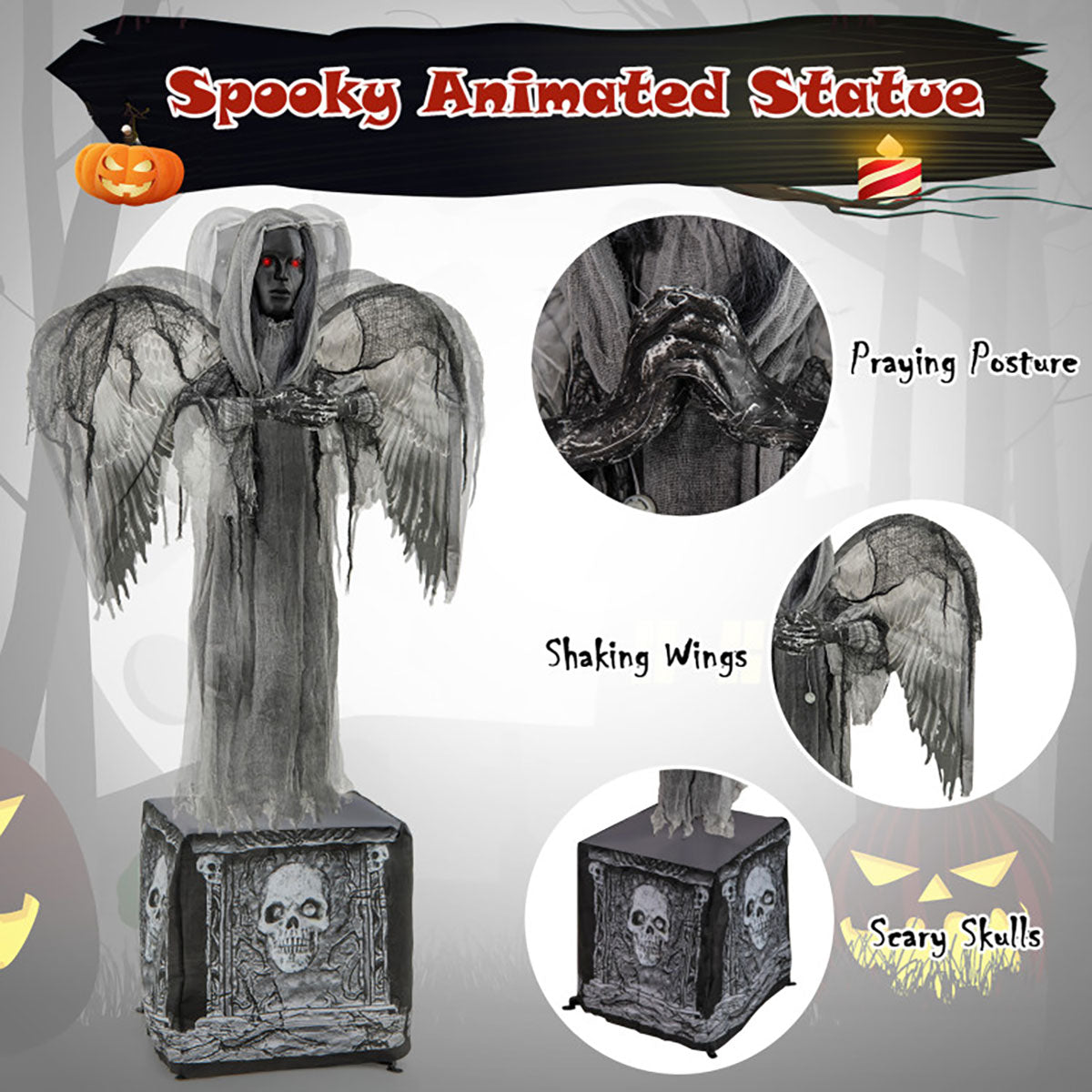 5.5 Ft. Mechanized Statue with Glowing Eyes