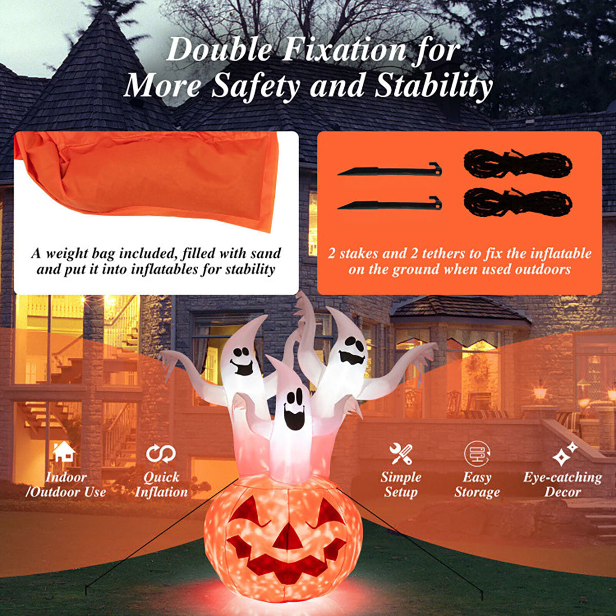 6 Ft. Inflatable Lit Ghosts