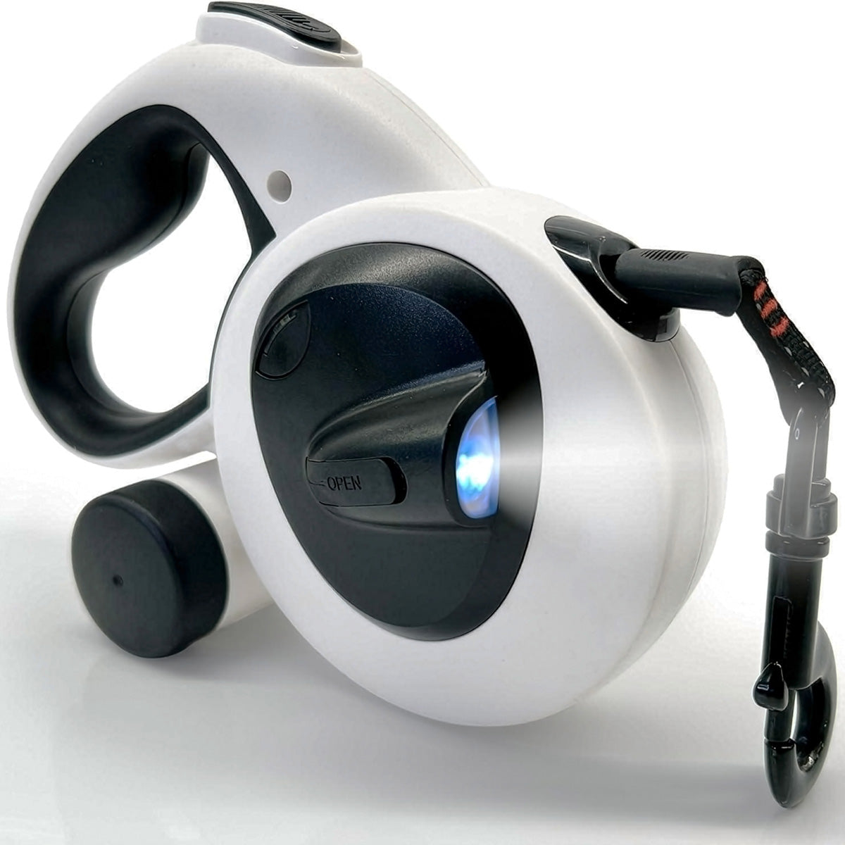 16ft Retractable Leash with LED Flashlight and Bag Dispenser