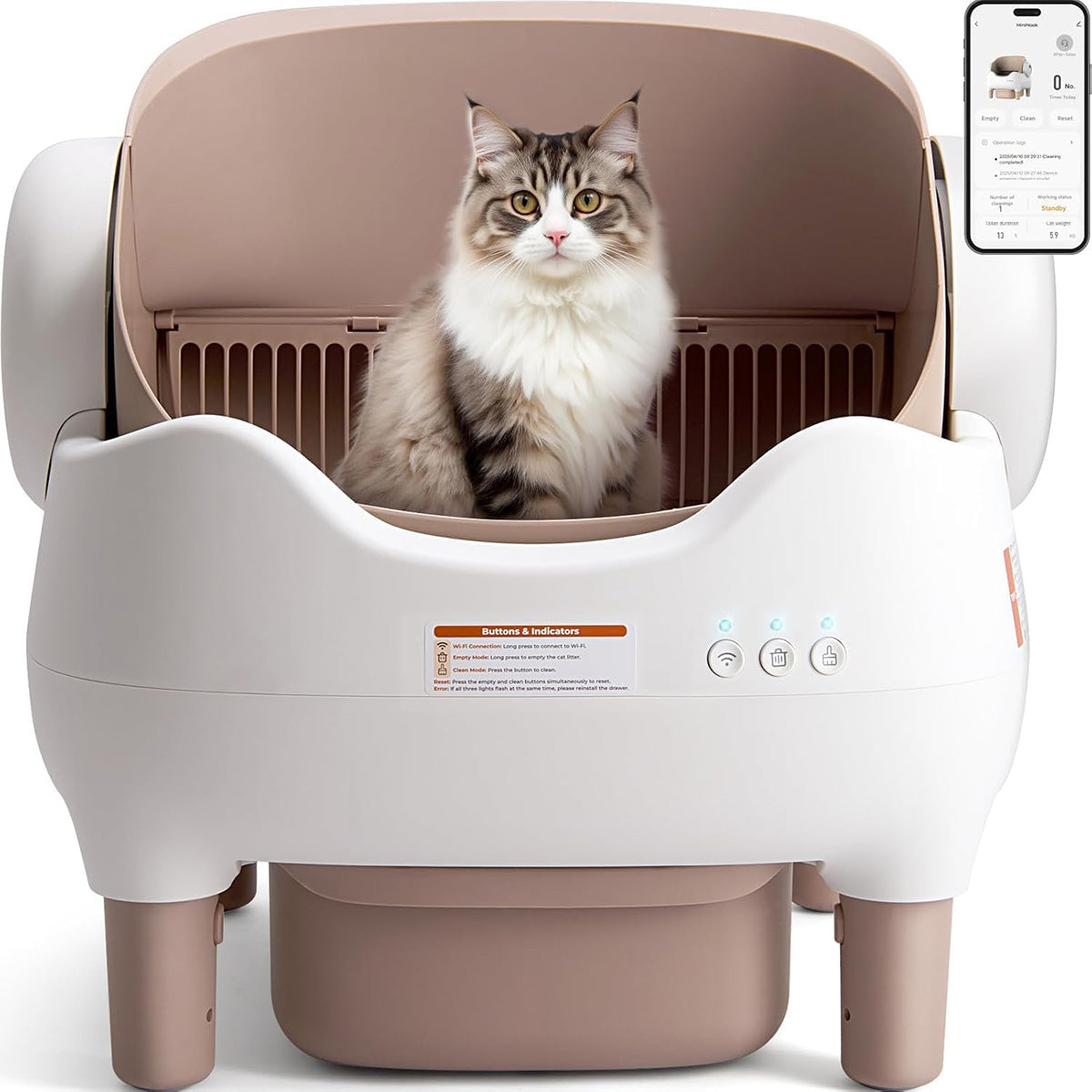 Odor Control Self-Cleaning Kitty Litter Box