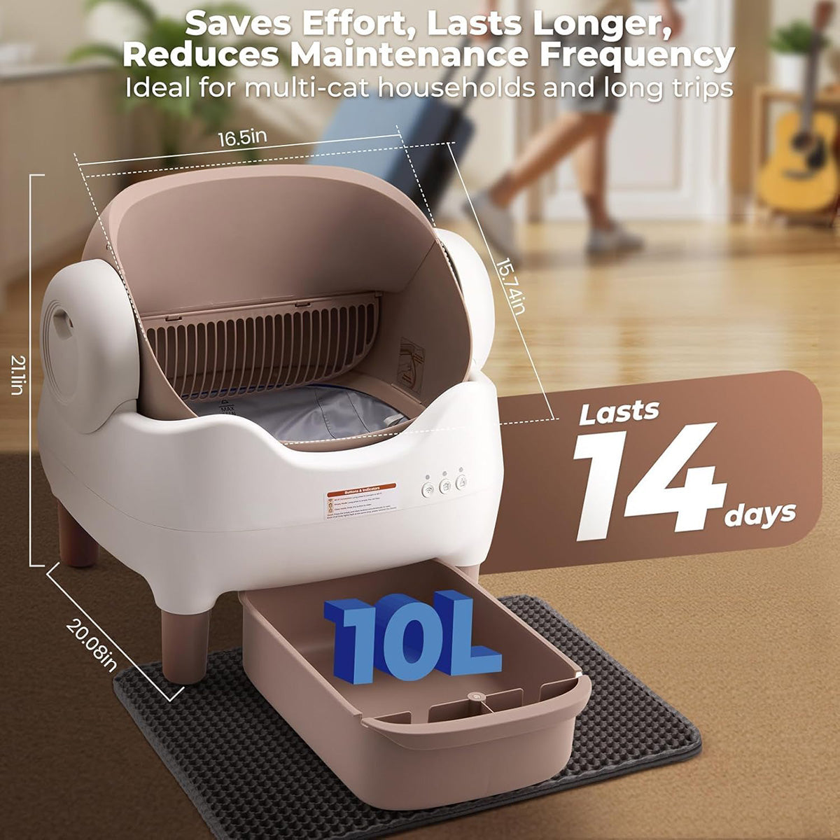 Odor Control Self-Cleaning Kitty Litter Box