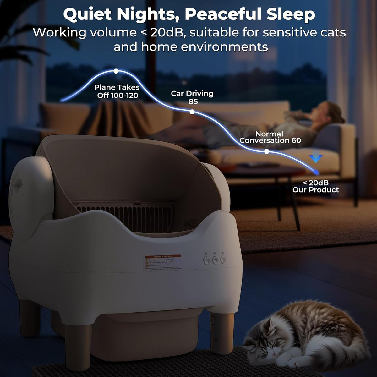 Odor Control Self-Cleaning Kitty Litter Box