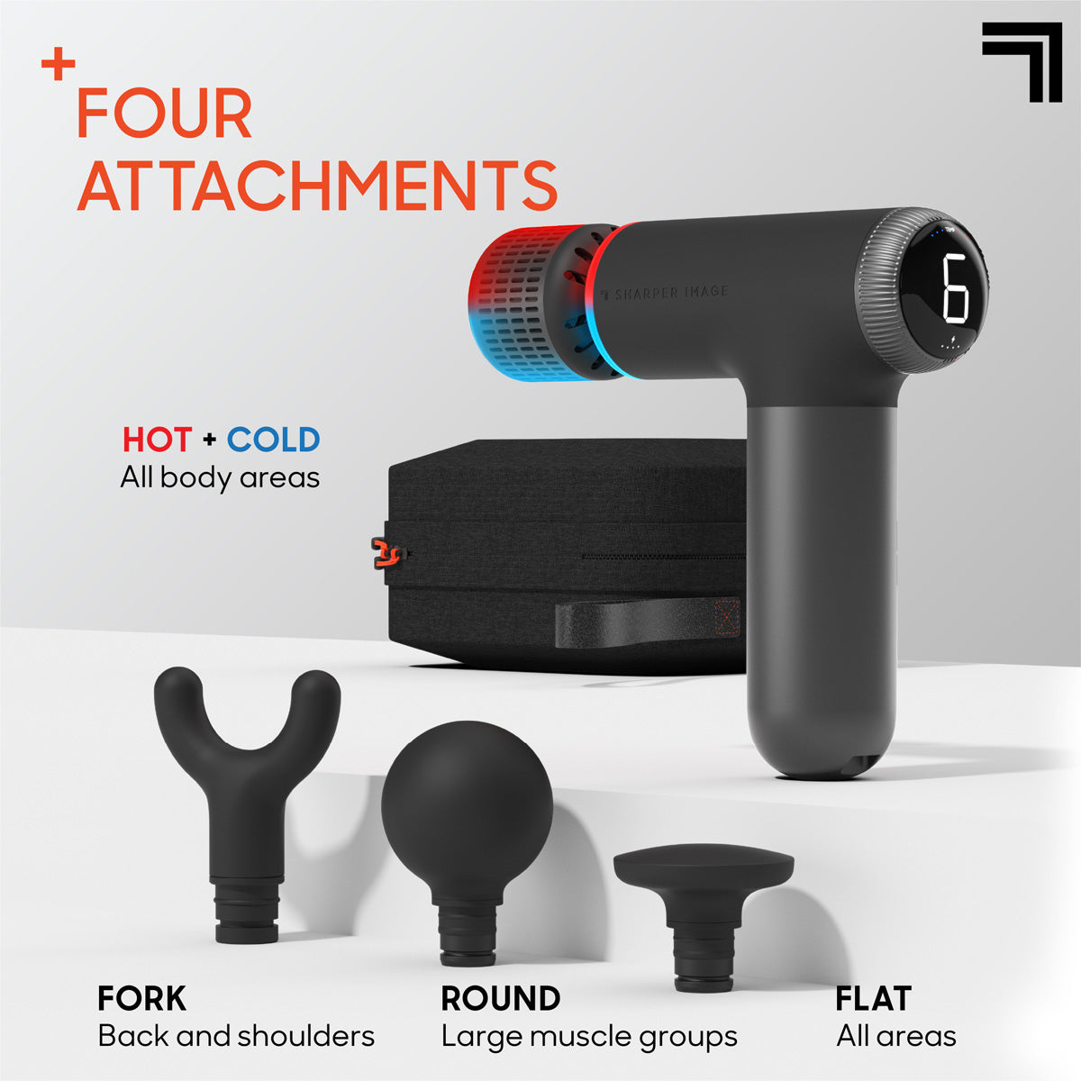 PowerBoost Pro Plus Hot and Cold Compact Massage Gun by Sharper Image